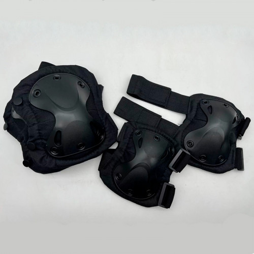 Комплект наколенников и налокотников тактических чёрные